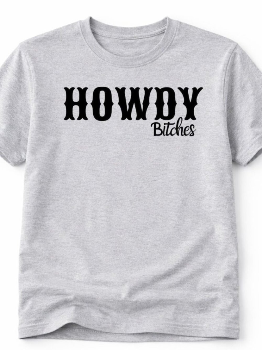 Howdy Western Custom Graphic T Shirt Trendy Boutique Style Tee Womens Gray